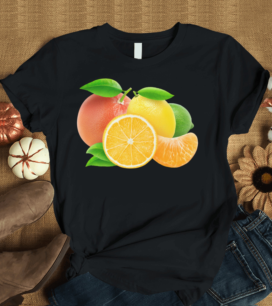 Citrus Fruits Slice Grapefruit Lemon Lime Orange Tangelo T-Shirt