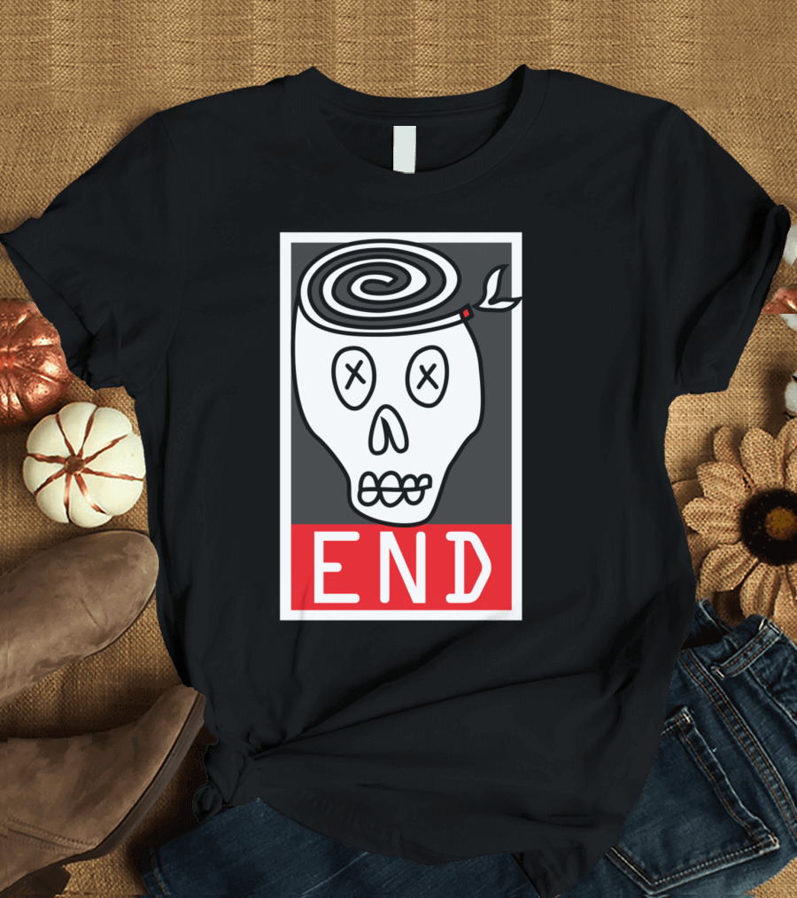 END Skull Spiral Minimalist T-Shirt