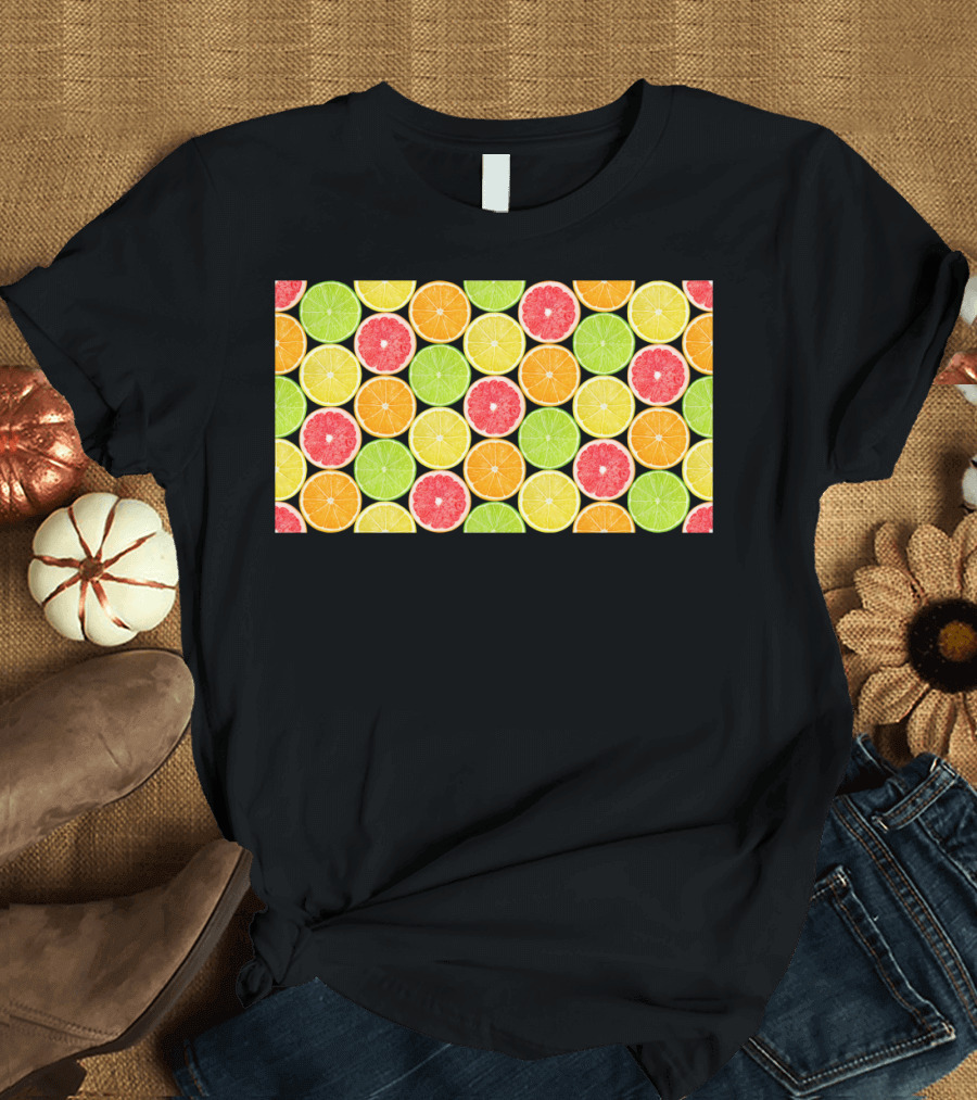Citrus Slices Pattern with Grapefruit Orange Lime Lemon T-Shirt
