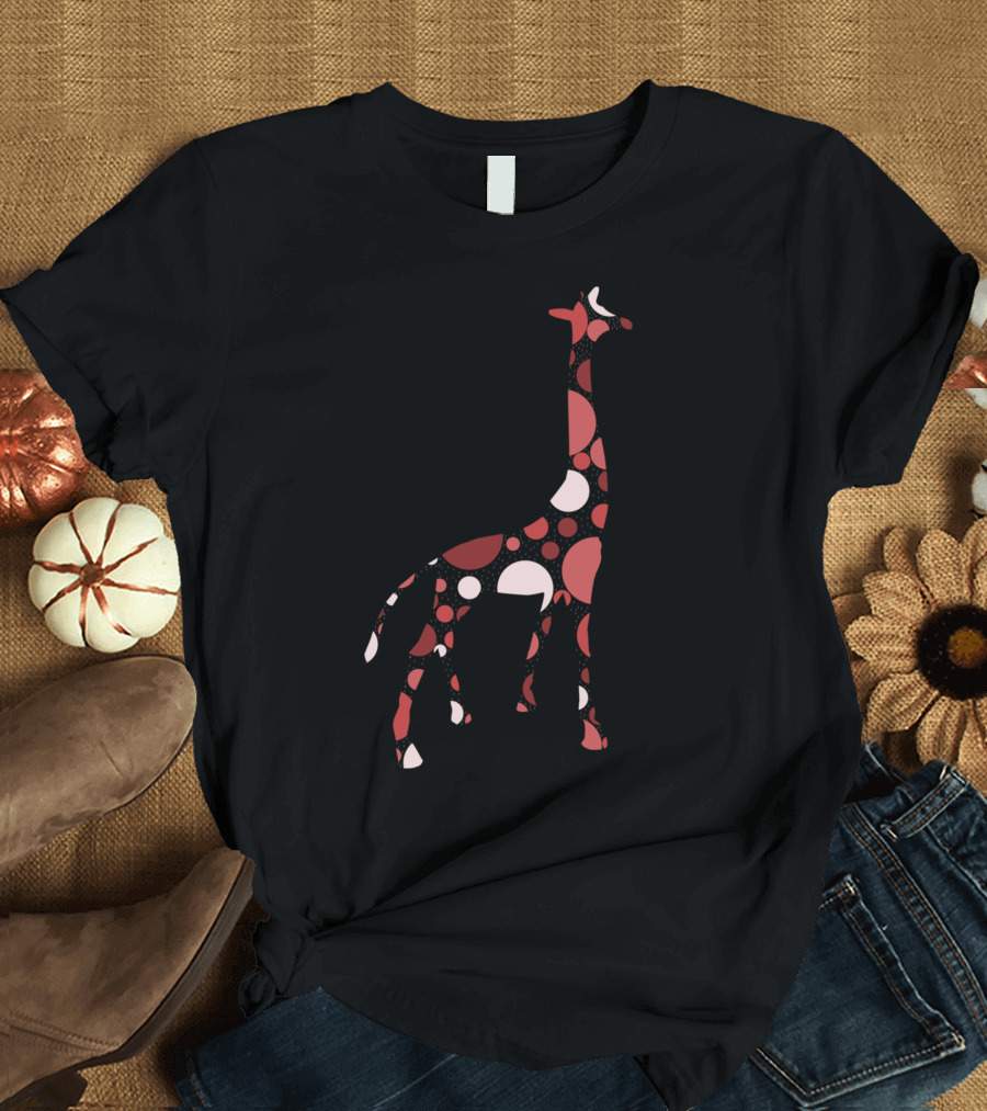 Giraffe Dots Red and White T-Shirt