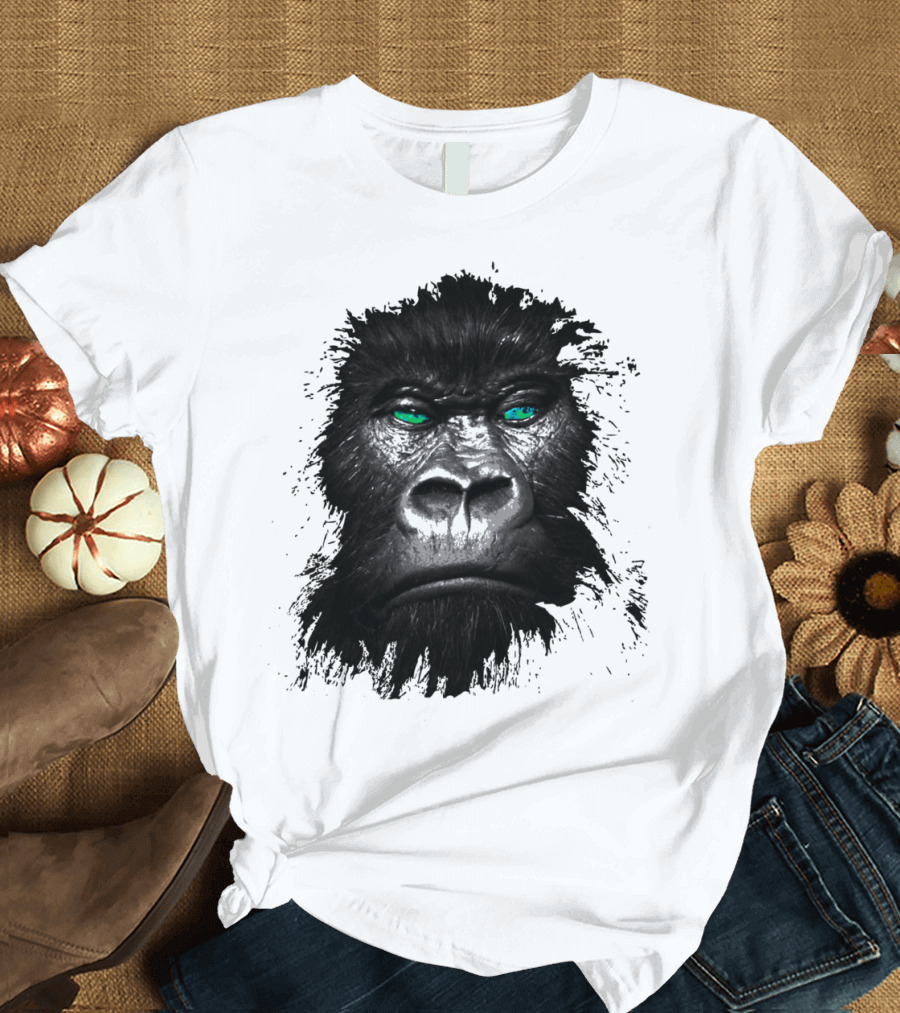King Ape Fierce Blue-Eyed Gorilla Face T-Shirt