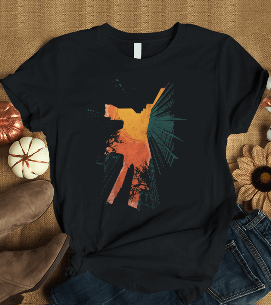 City Sunset Skyline Silhouette Urban Horizon T-Shirt