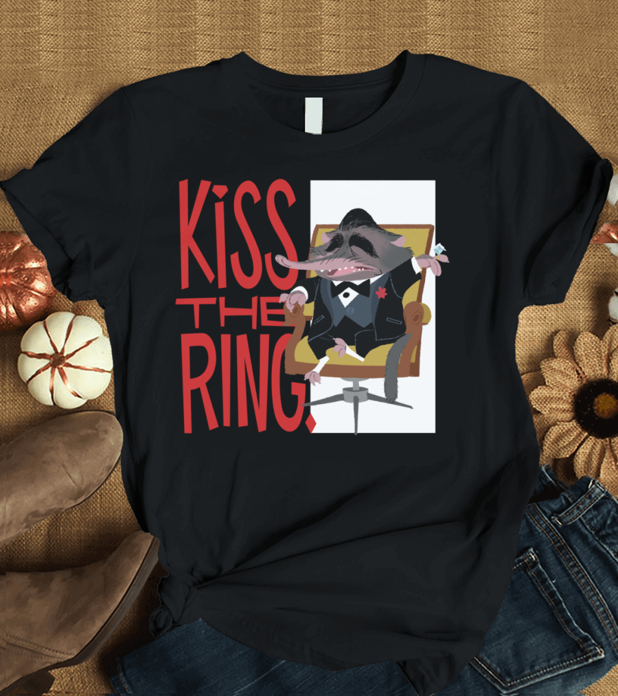 Kiss The Ring Mob Boss Possum T-Shirt