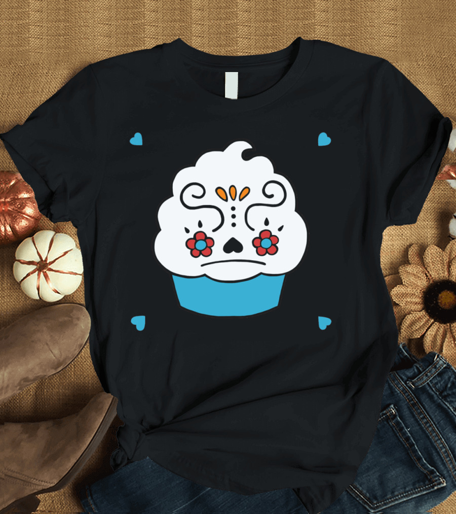 Dia De Los Cupcake Sugar Skull Inspired Cupcake T-Shirt