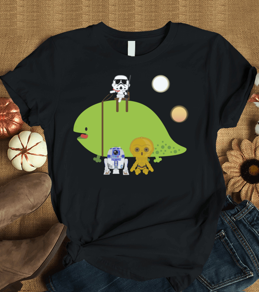 Cute Droid Companions with Stormtrooper and Two Suns T-Shirt