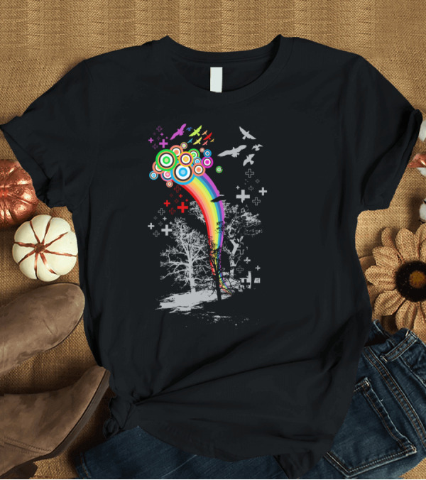 T-Shirt: Bring Me Colors Rainbow Birds and Trees T-Shirt Bring Me Colors Rainbow Birds and Trees T-Shirt