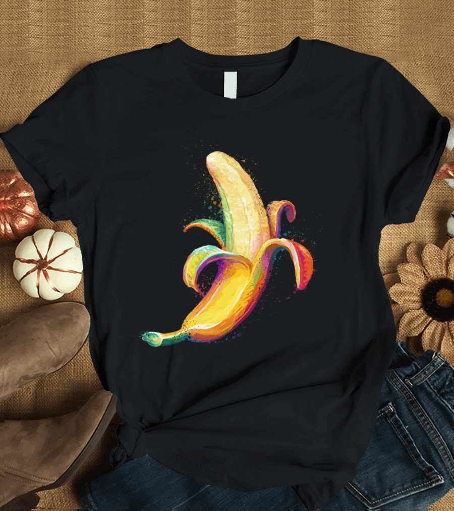 Bananar Rainbow Pop Art Style Fruity Vibes T-Shirt