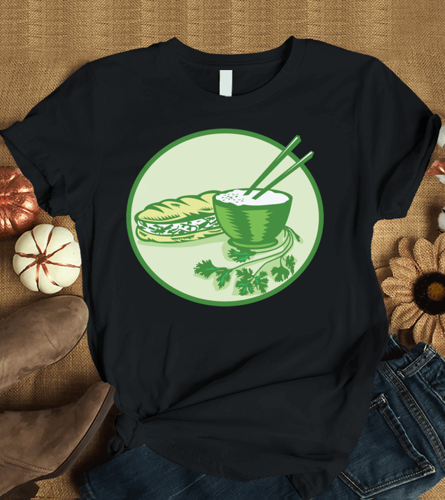 Banh Mi Rice Bowl Coriander Circle R Vietnamese Cuisine T-Shirt