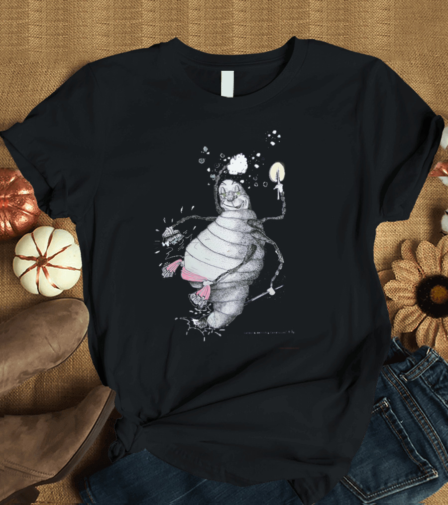 Glowworm with Candle and Cheerful Expression T-Shirt