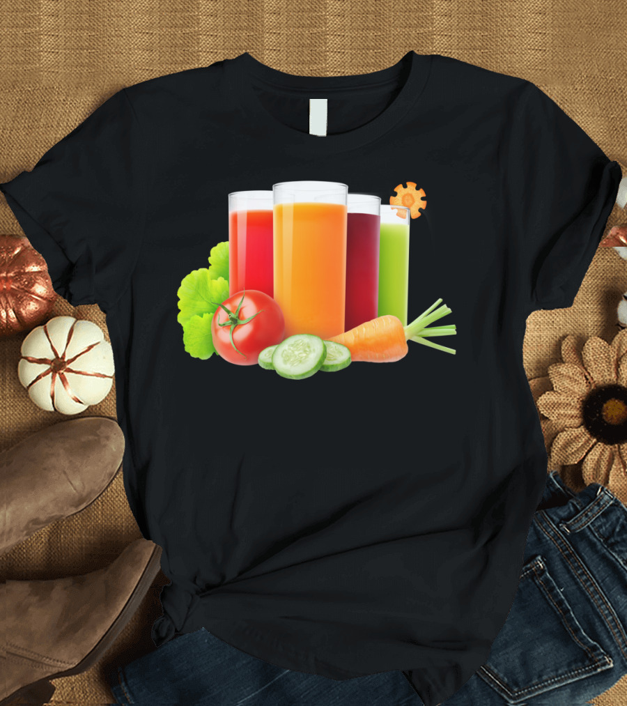 Vegetable Juices Tomato Carrot Cucumber Lettuce T-Shirt