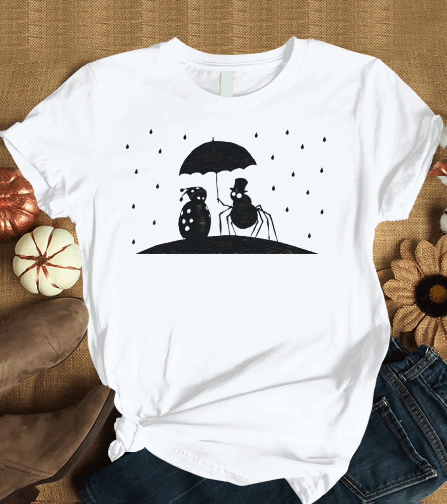 Bugs In The Rain With Umbrella and Top Hat T-Shirt