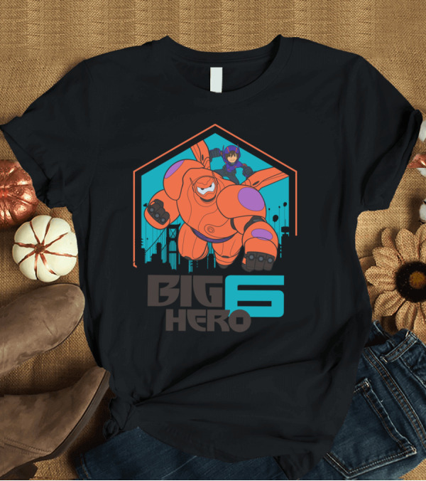 T-Shirt: Big Hero 6 Baymax and Hiro Skyline Racer Adventure T-Shirt Big Hero 6 Baymax and Hiro Skyline Racer Adventure T-Shirt