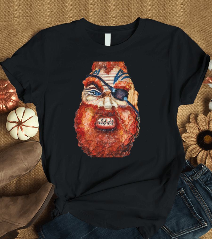 Viking Portrait Beard Warrior Eyepatch Tattoo T-Shirt