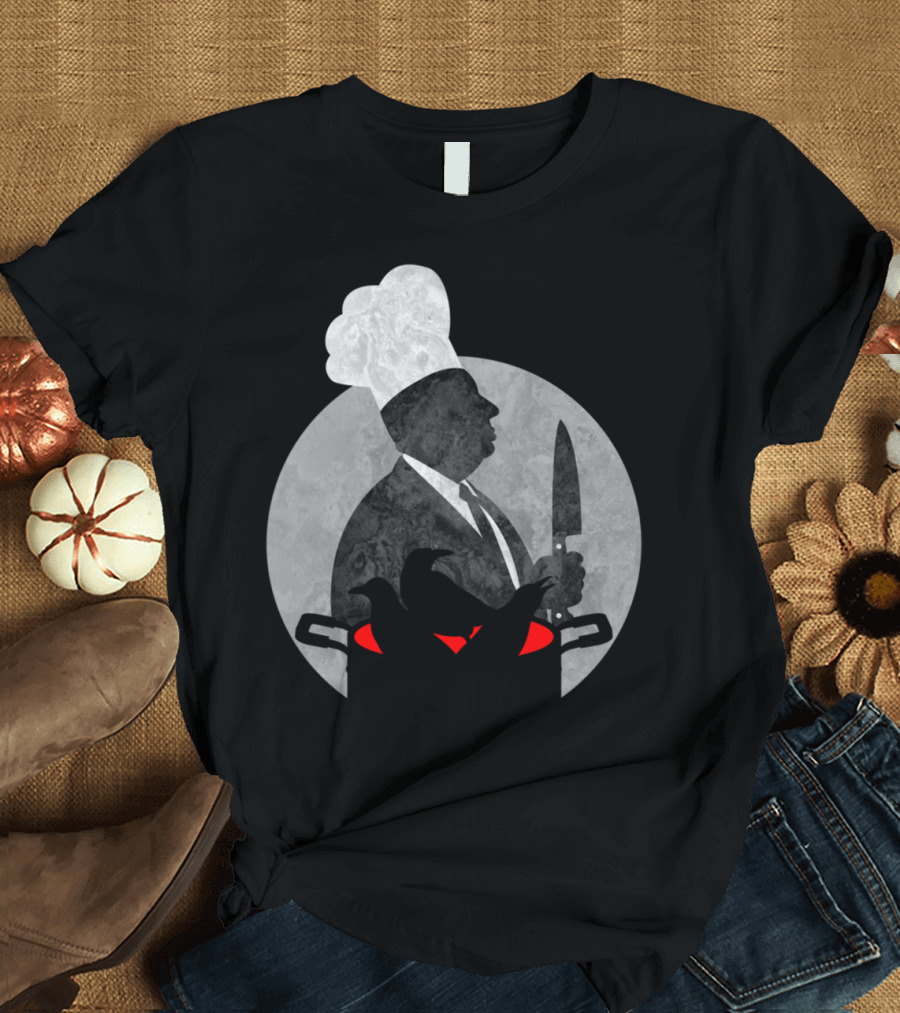 Hitchcook Chef Silhouette with Knife and Cooking Pot T-Shirt