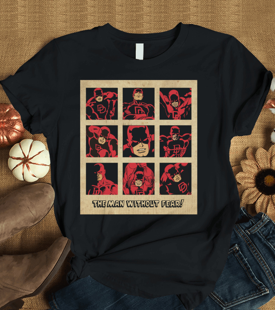 Vintage Daredevil The Man Without Fear Nine Squares T-Shirt