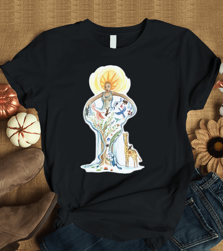Goddess of Life Sun Nature Animals Harmony T-Shirt