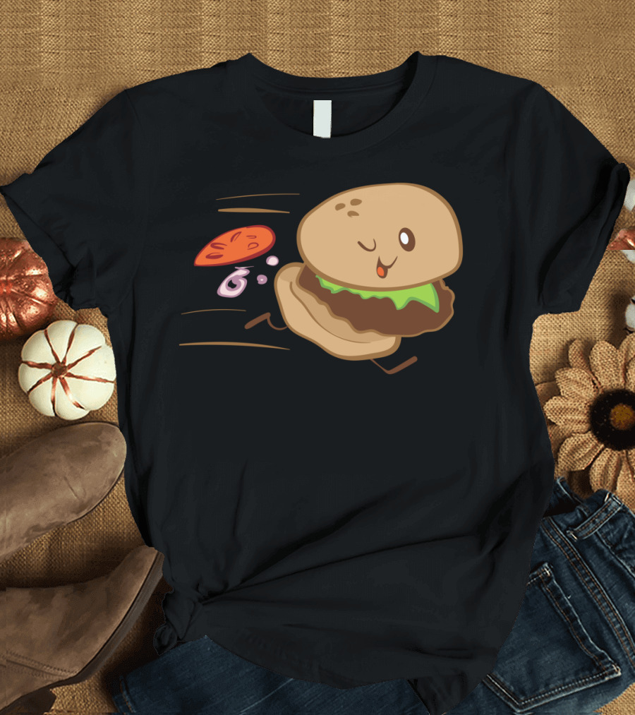 Burger Run Winking Burger Animated Sprint T-Shirt