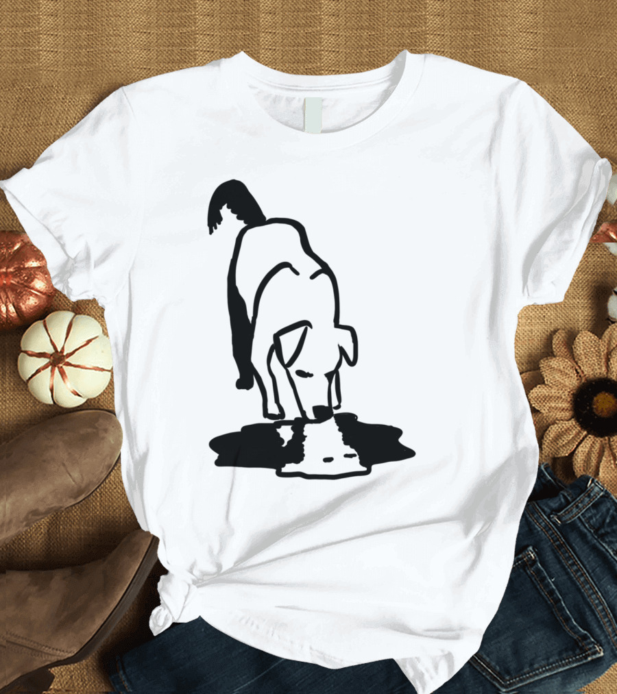 Dog Drinking Reflection T-Shirt