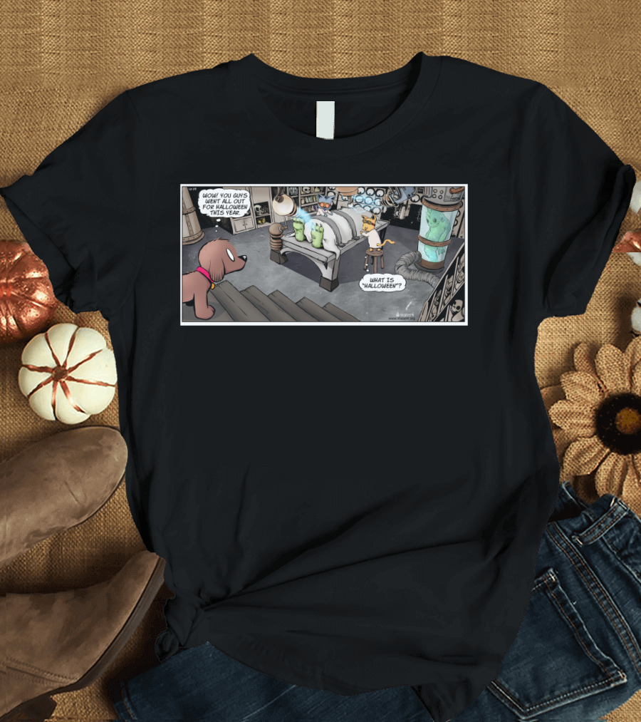 Dog Eat Doug Halloween Frankenstein Comic Strip Scene T-Shirt