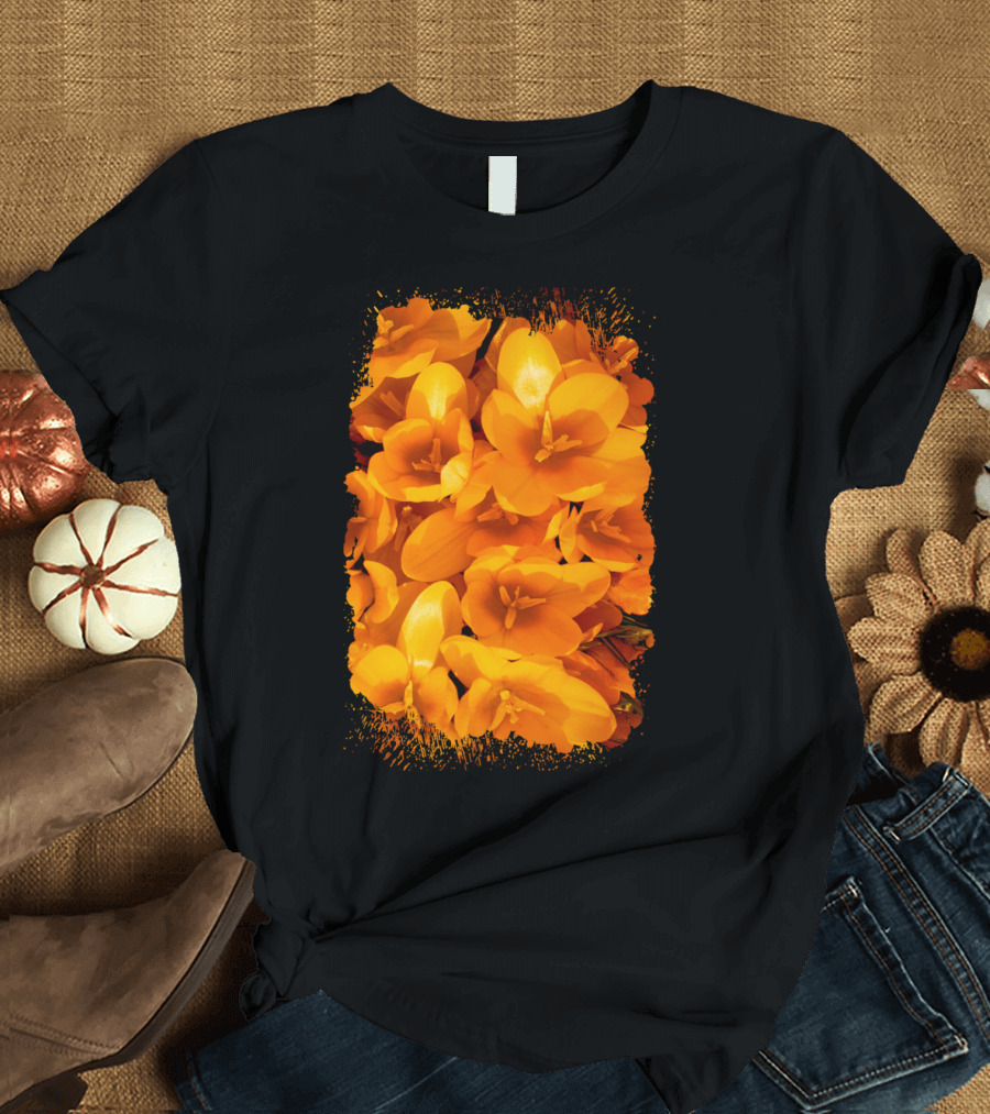 Gold Blooms in Floral Garden T-Shirt