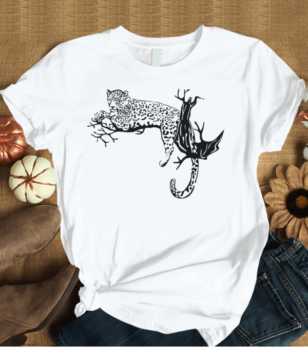 T-Shirt: African Tiger Leopard Resting on Tree Branch T-Shirt African Tiger Leopard Resting on Tree Branch T-Shirt
