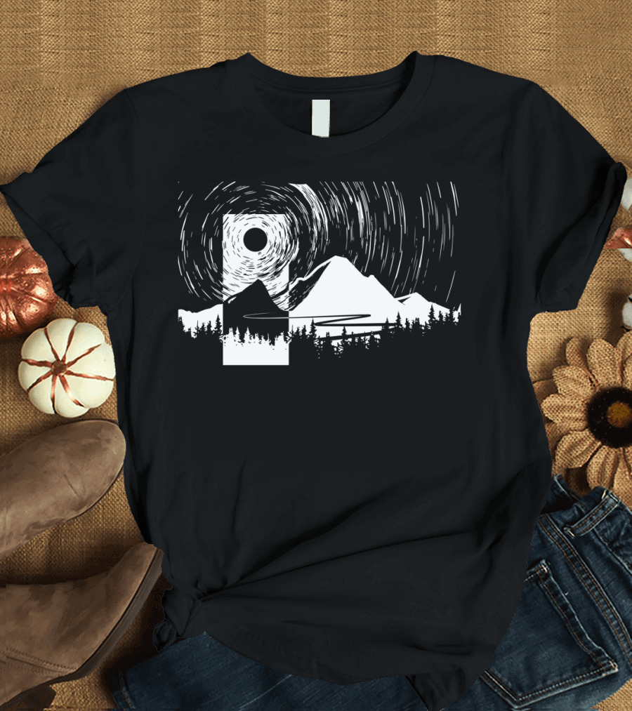 Experimental Scenic Valley Starry Mountain Landscape T-Shirt