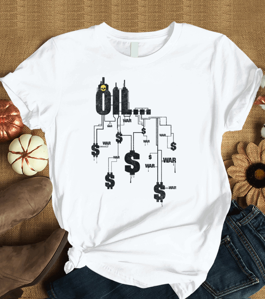 OIL WAR DOLLAR PATHWAYS SKULL T-Shirt