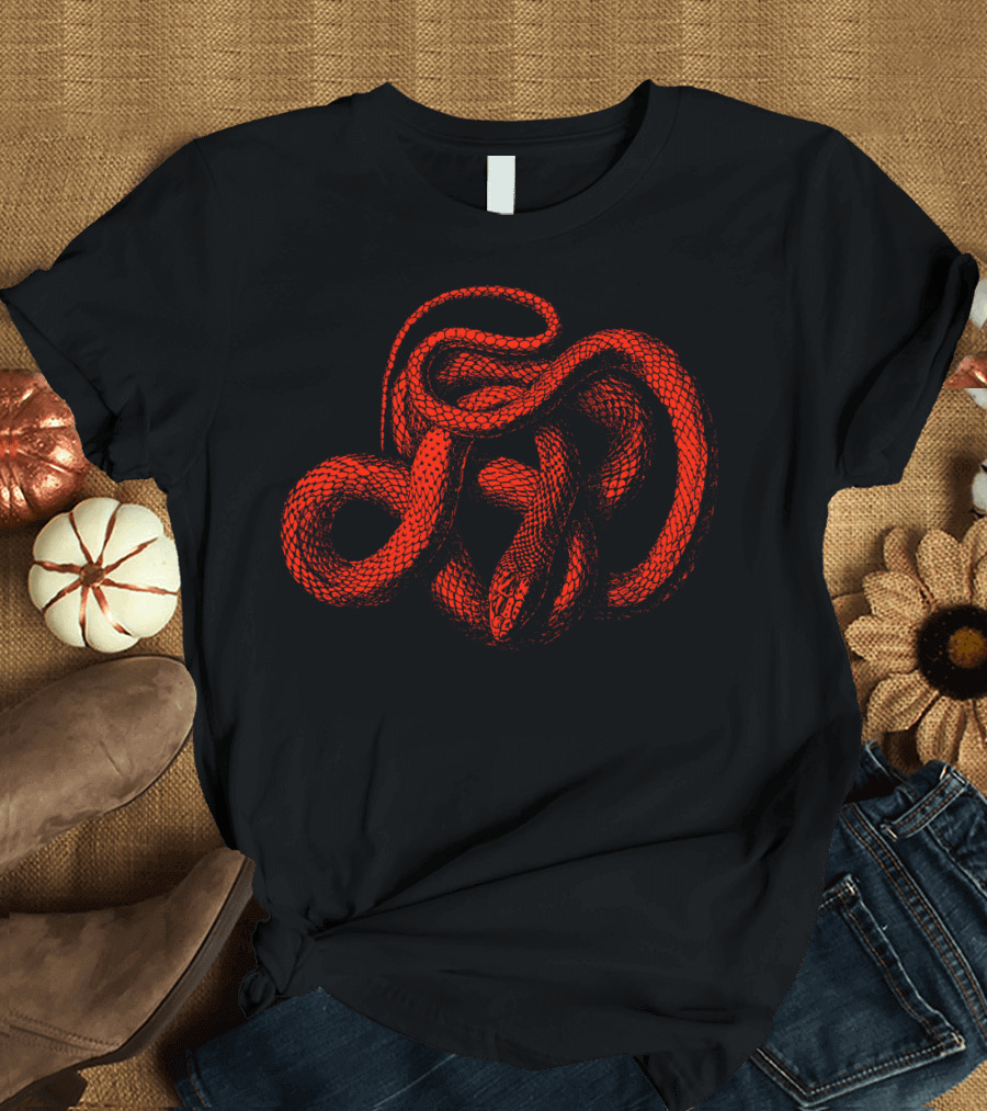 Snek 3 Snake Orange Red Coiled T-Shirt