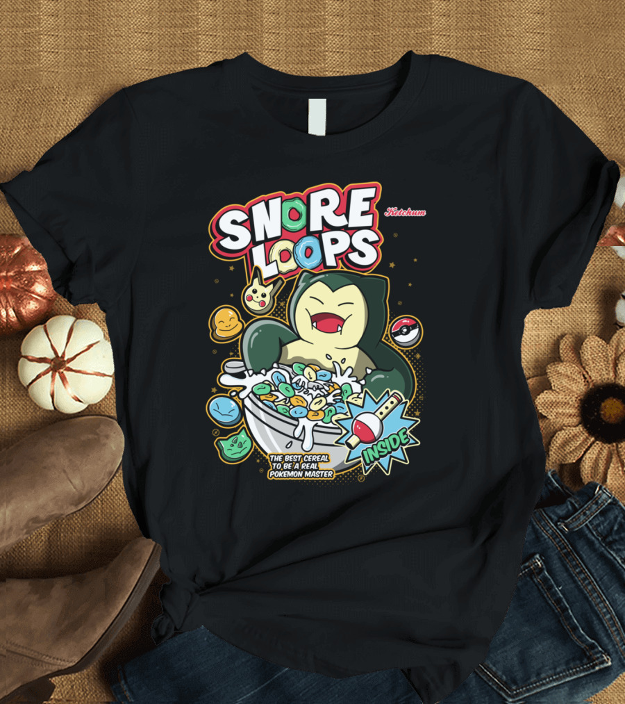 Snore Loops Ketchum Pokémon Master Cereal Pokémon Snorlax Inside T-Shirt