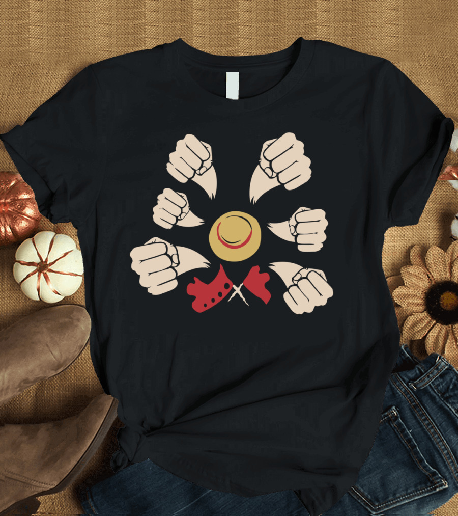 Gomu Gomu Punch Straw Hat Stretching Fist Attack T-Shirt