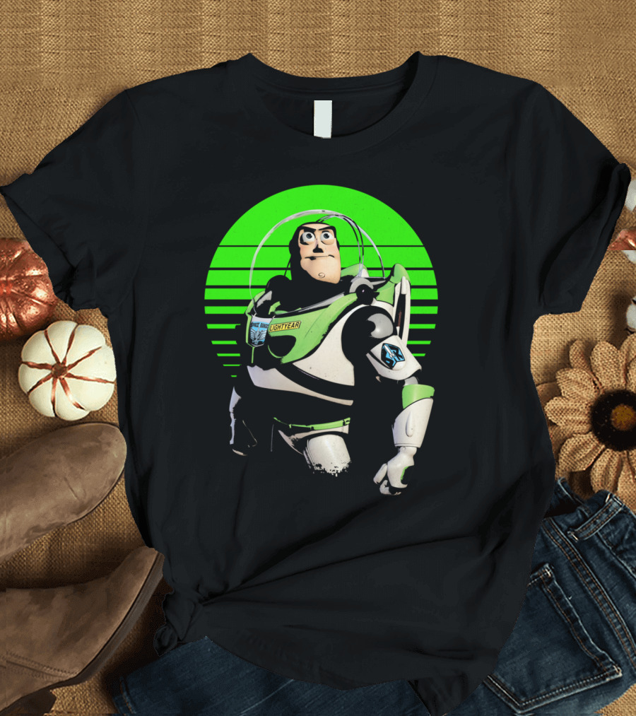 Eyes On Infinity Buzz Lightyear Retro Green Stripes T-Shirt