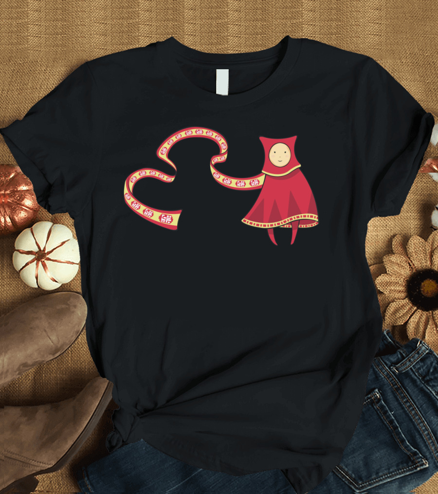 OodiGames Journey Red Cloak Figure with Yellow Icon Scarf T-Shirt