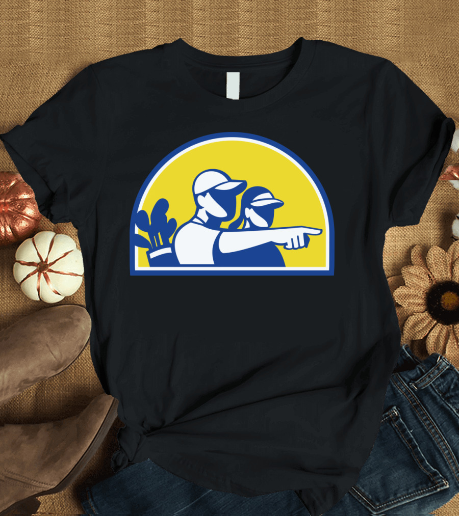 Caddie And Golfer Pointing With Golf Bag T-Shirt