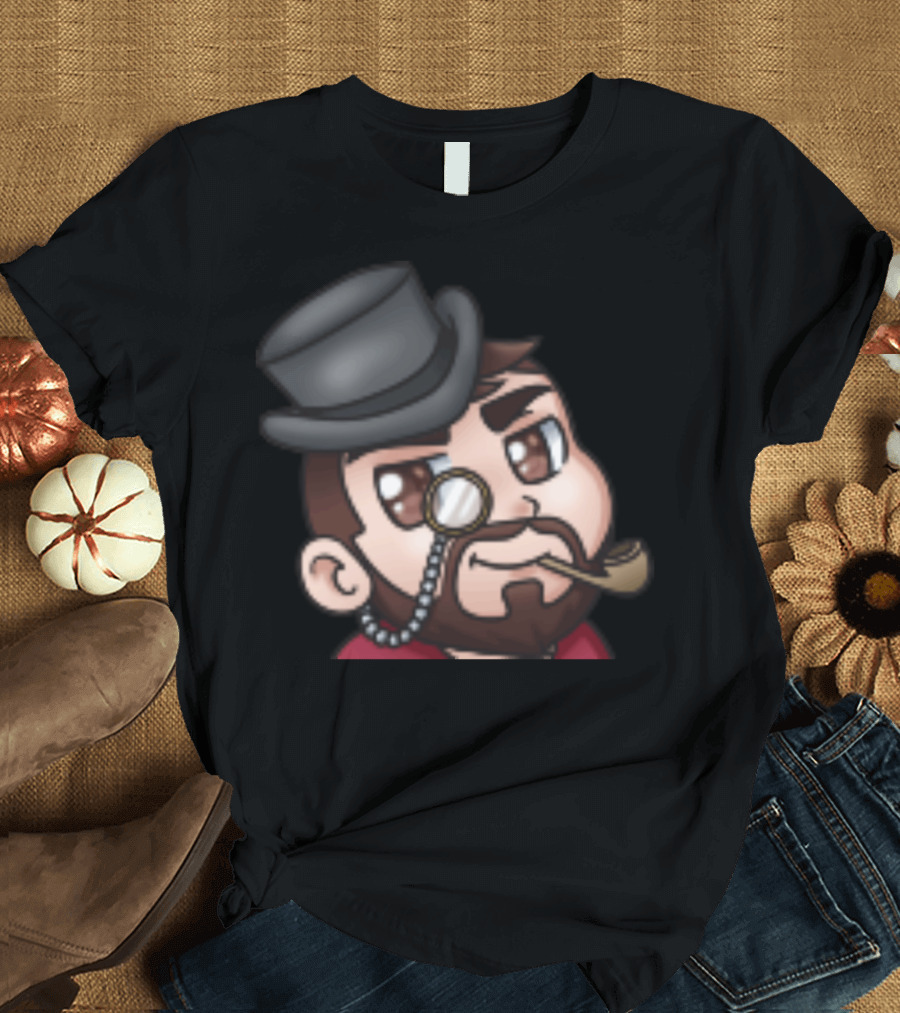 Dapper Case Monocle Top Hat Pipe T-Shirt