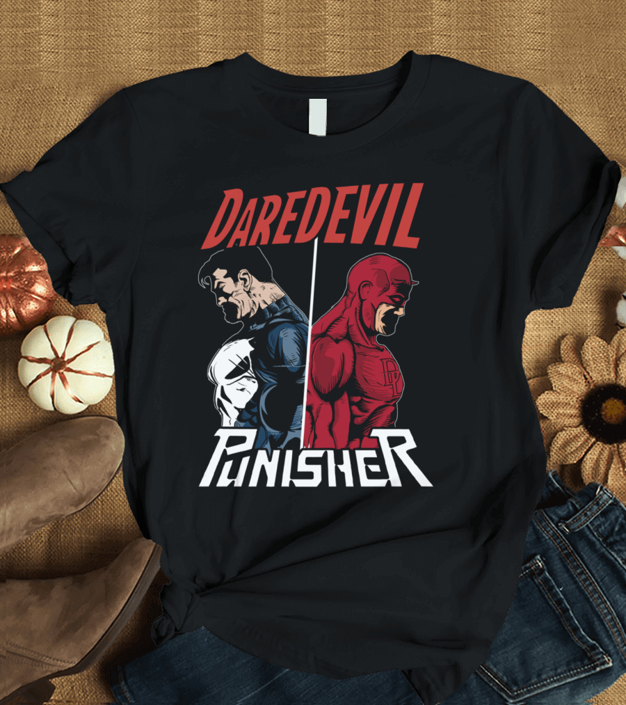 Daredevil Punisher Split Face Marvel Comics T-Shirt
