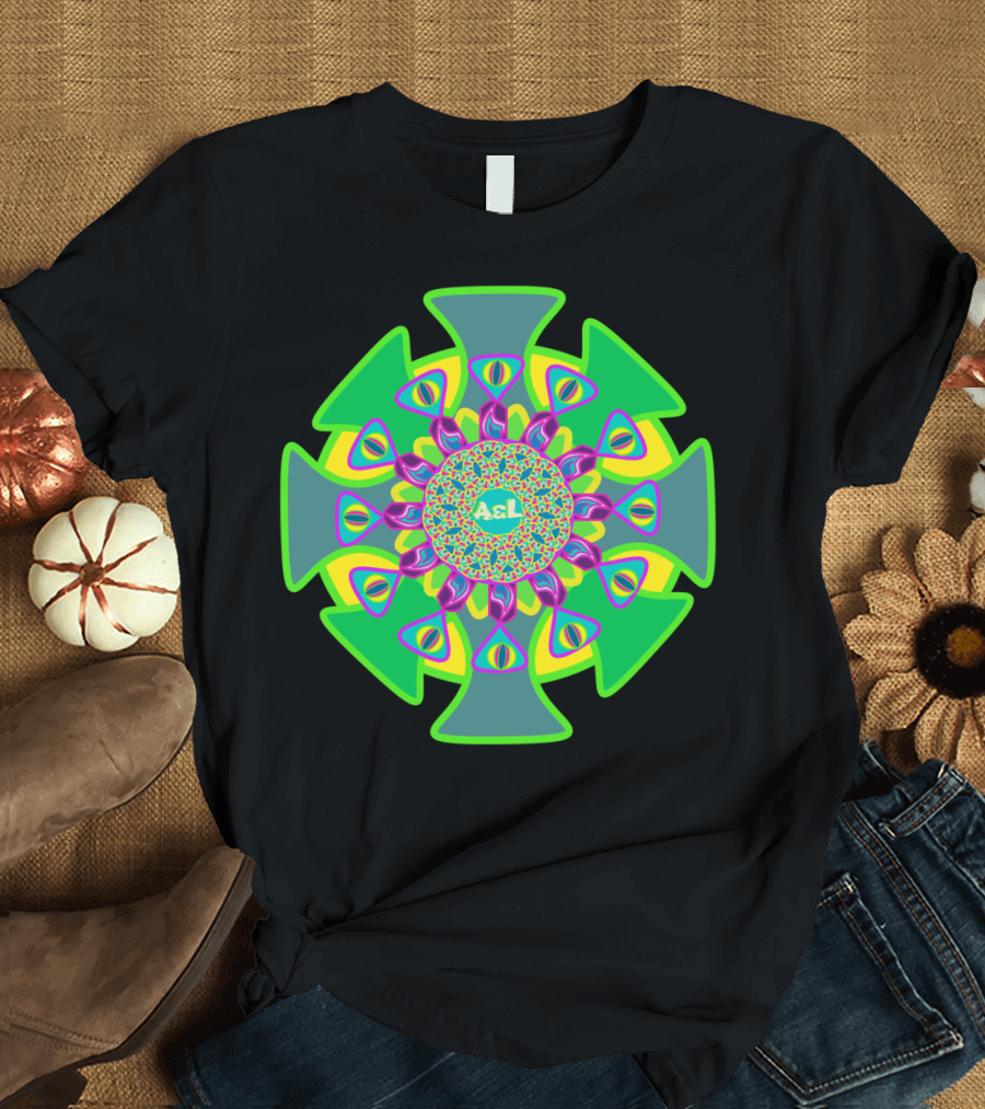 Mandala Purple A&L Green Arrows and Petals T-Shirt