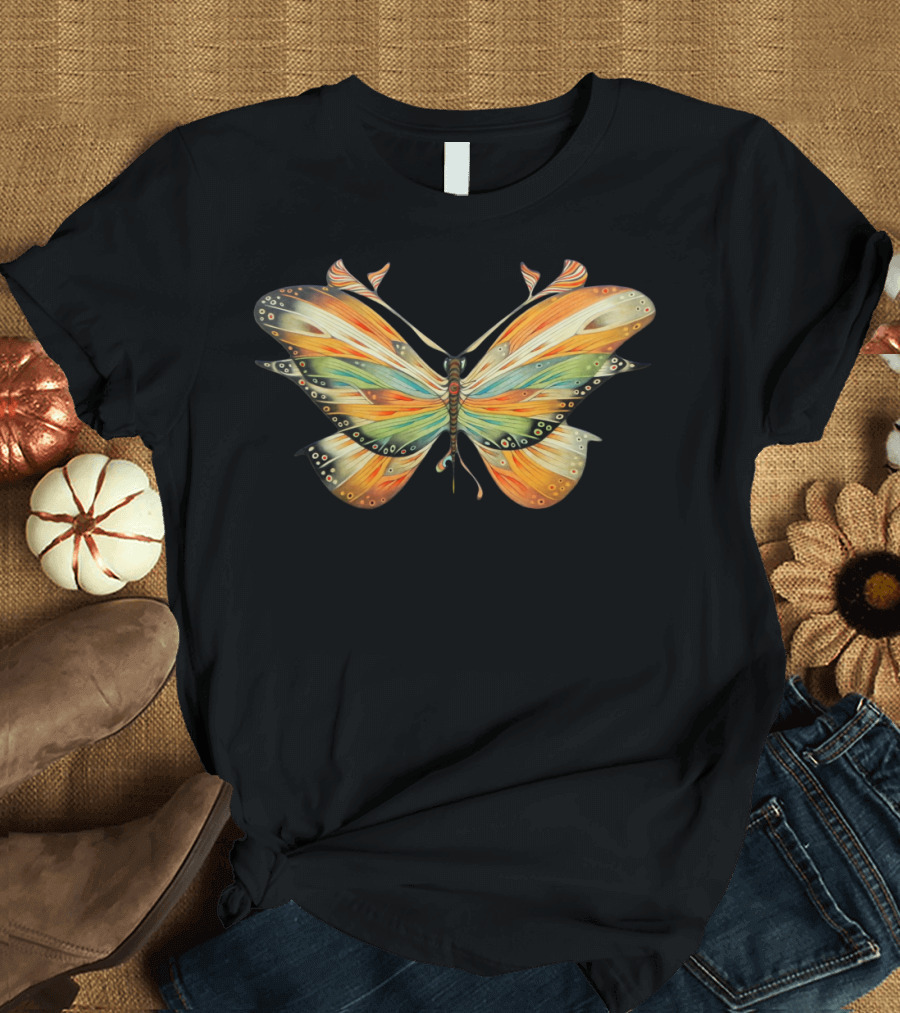 Colorful Butterfly Wings Artistic Vibrant Hues T-Shirt