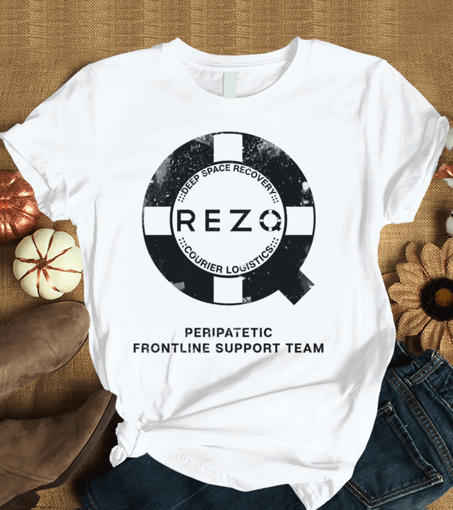 PERIPATETIC FRONTLINE SUPPORT TEAM REZQ DEEP SPACE RECOVERY COURIER LOGISTICS T-Shirt