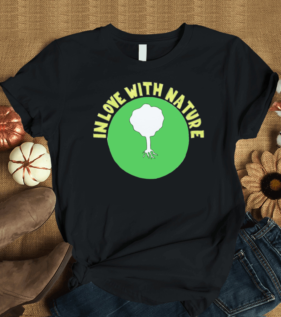 In Love With Nature Tree Emblem Green Circle T-Shirt