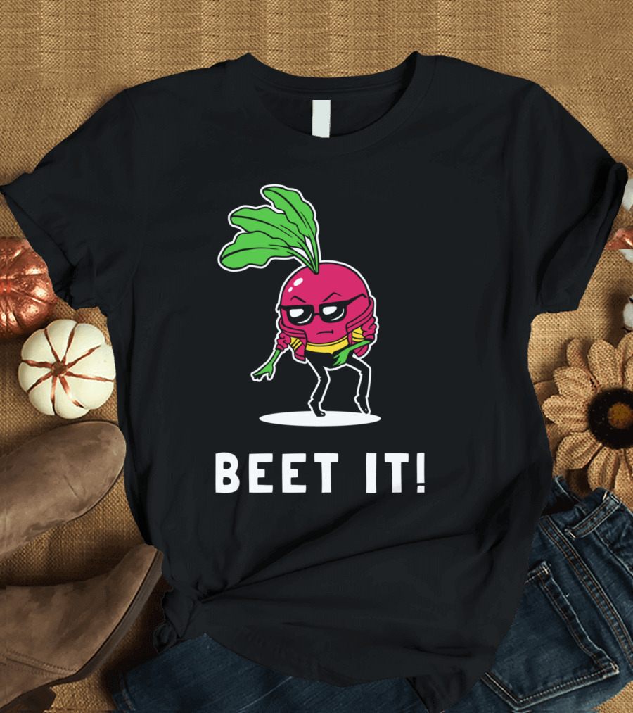 BEET IT Cool Cartoon Beet with Sunglasses and Jacket T-Shirt