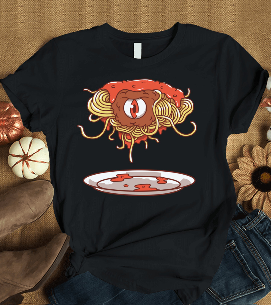 Flying Spaghetti Monster Eyeball Pasta Plate T-Shirt
