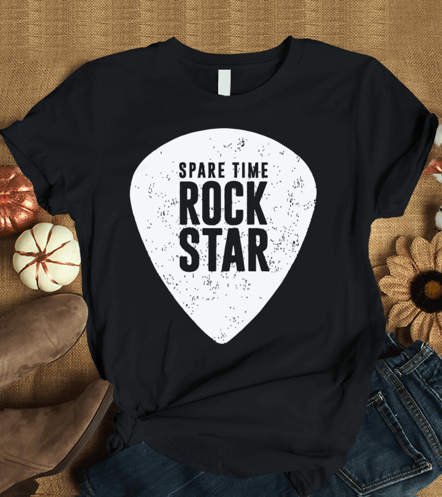 Spare Time Rockstar Guitar Player Pick T-Shirt