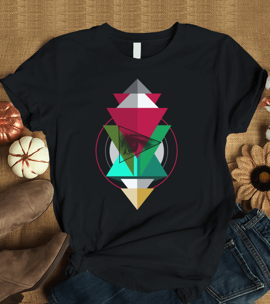 Outside Looking In Geometric Eye Triangles T-Shirt