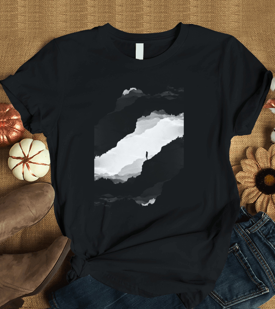 White Isolation Mountain Landscape Silence T-Shirt