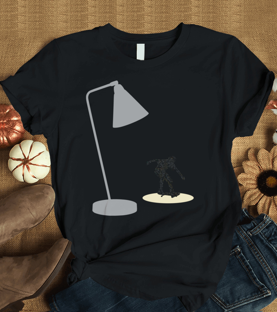 Dark Skater Spotlight Under Lamp T-Shirt