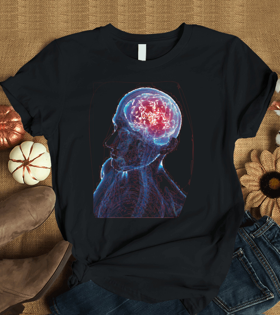 Human Mind Brain Imaging MRI Skull Profile T-Shirt