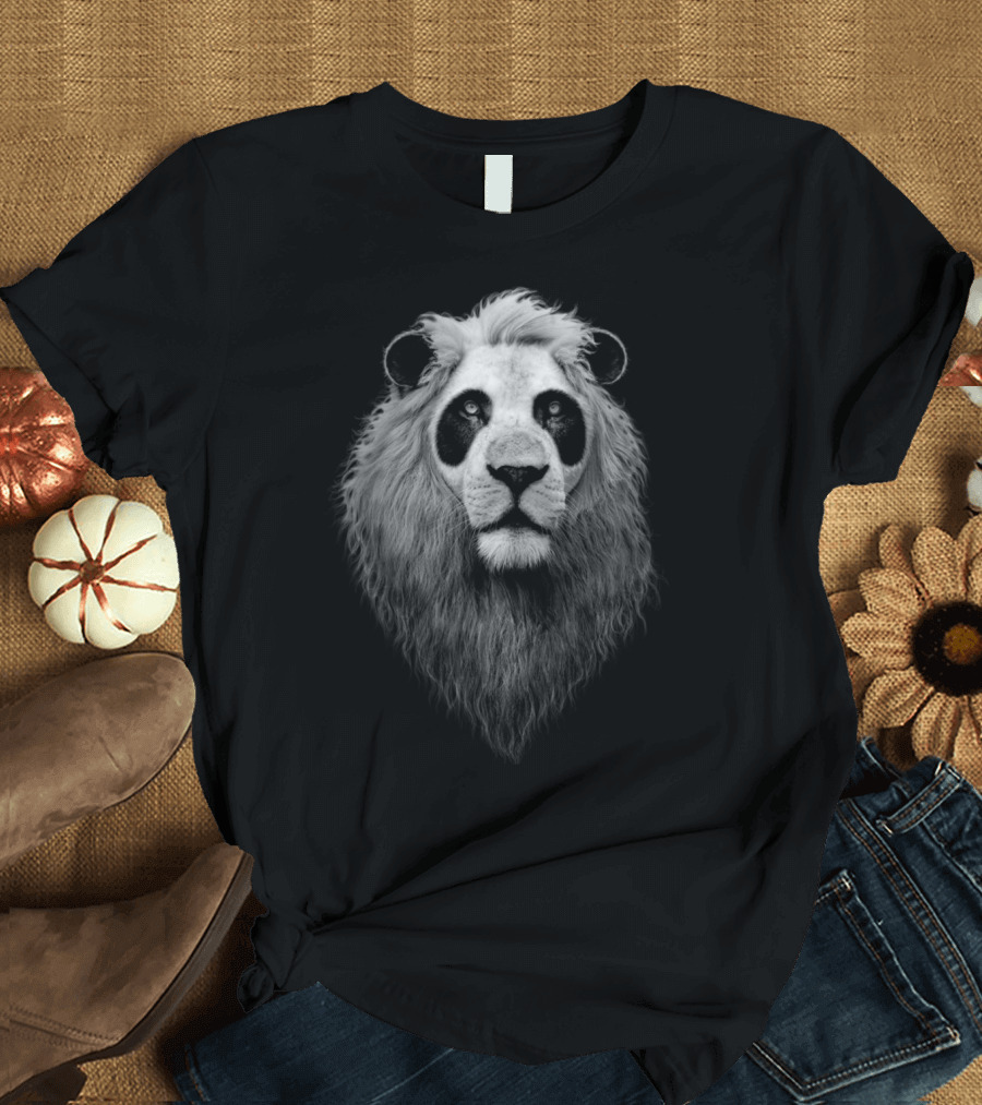 PandaLion Hybrid Fusion Animal Art Face T-Shirt