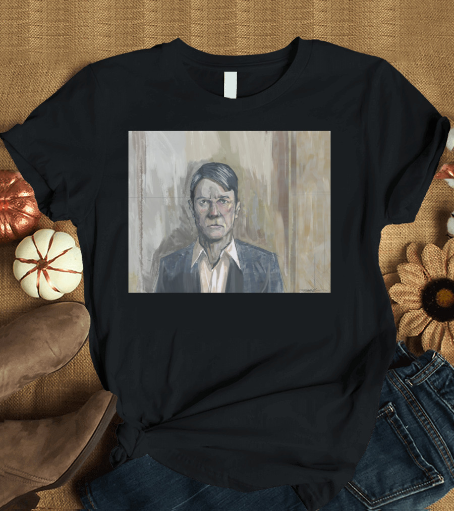 Bertrand Moody Portrait with Geometric Shadows T-Shirt