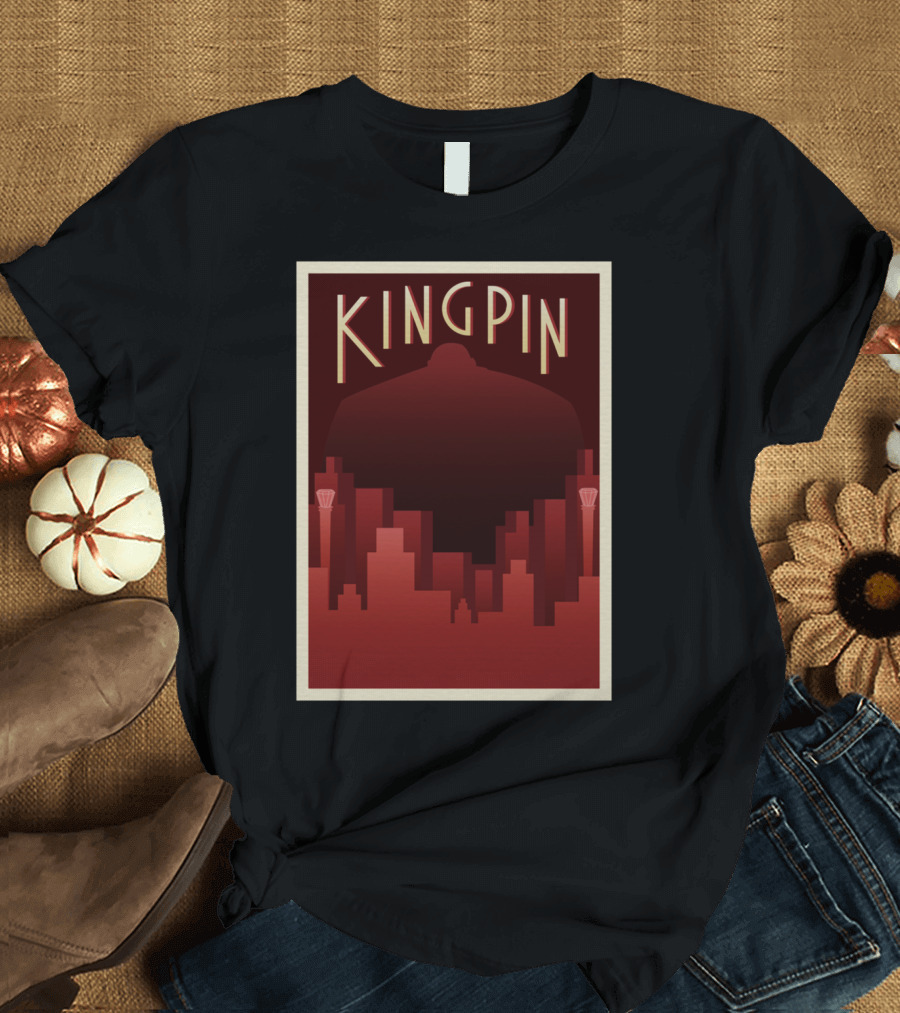 Kingpin Wilson Fisk Silhouette Red Cityscape T-Shirt