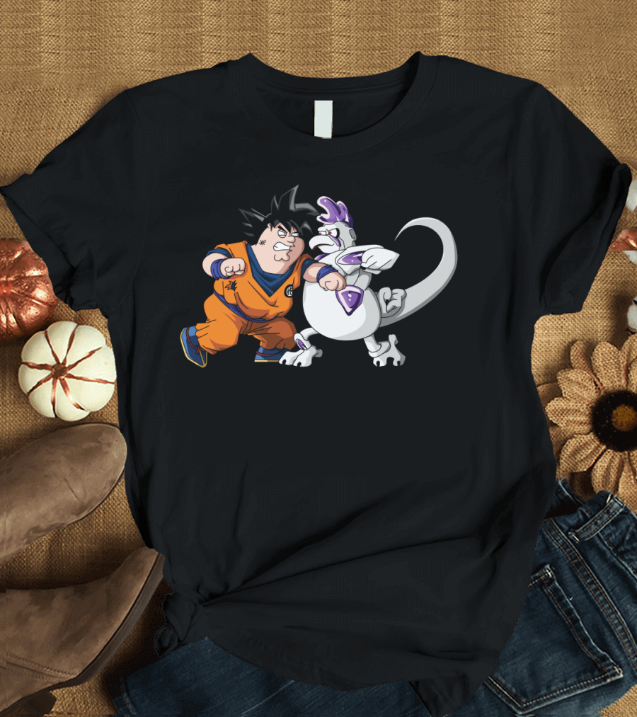 Family Guy Z Goketer Vs Cheeza Dragon Ball Crossover Comic Style Mashup T-Shirt